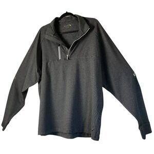 Arnold‎ Palmer Men XL Gray Half Zip Pullover Sweater Reflective Logo Golf